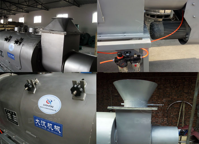 氣旋篩：電機(jī)，進(jìn)料口，氣壓裝置等特寫圖片