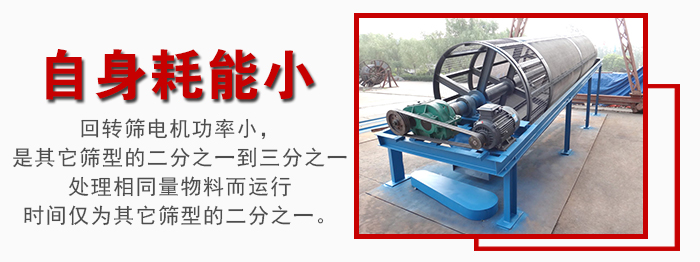 滾筒篩耗能小，使用壽命長(zhǎng)，維修方便
